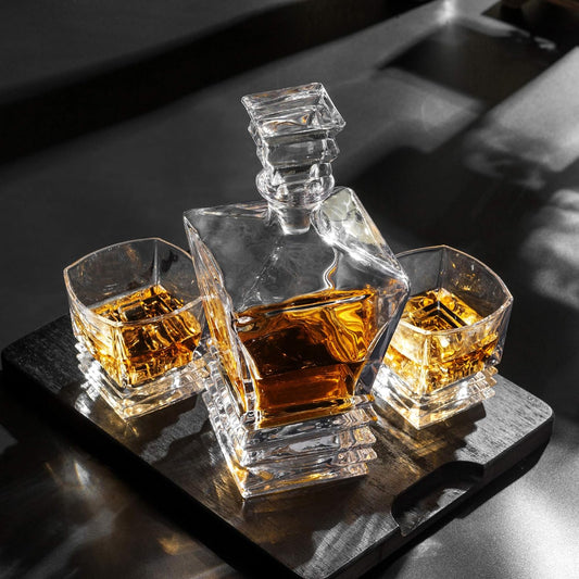 whiskey decanter set with glasses