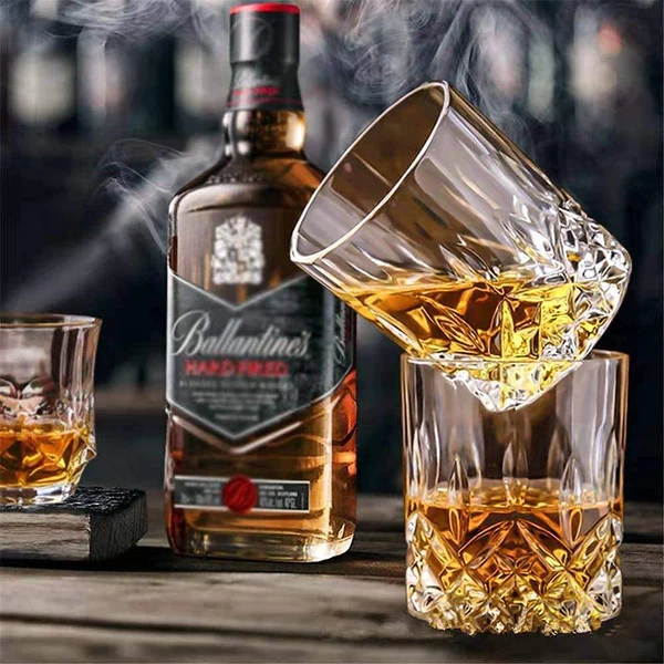 whiskey glass set with ice bucket