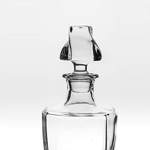 Square 26 oz Crystal Twisted Whiskey Decanter with Glass Stopper—Lead Free