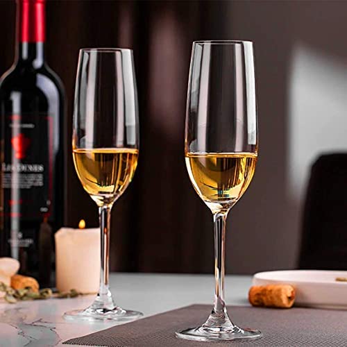 Imported Stylish Wine Glass Set of 4-180ml Capacity | Unique Design Compatible for Champagne Glass with Stem | Long Champ for Any Occasion