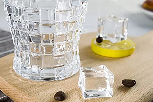 Highball Glasses Crystal Clear Diamond Shape Highball Glasses for Water, Juice, Cold Drink, Beer, Wine, Whiskey and Cocktail Clear Heavy Set of 6 240ml (Romantic Glass)