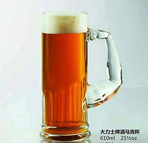 Muscle Beer 1Mug with Handle Glass , Steins, Freezable Beer Glasses,Cocktail Glasses 610 ml