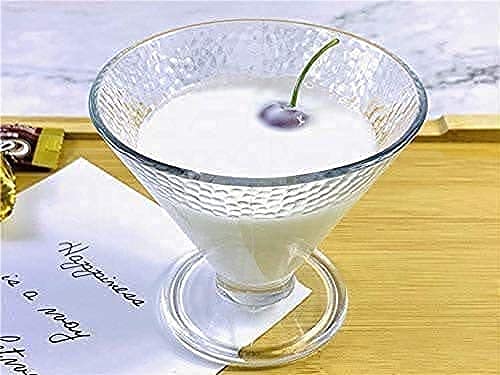 Glass Solid Ice Cream Bowl, Cocktail, Glass Trifle/Fruit Salad Dessert Serving Bowls, Tableware -Clear (56 ICE Cream V Shape Bowl 250ML)