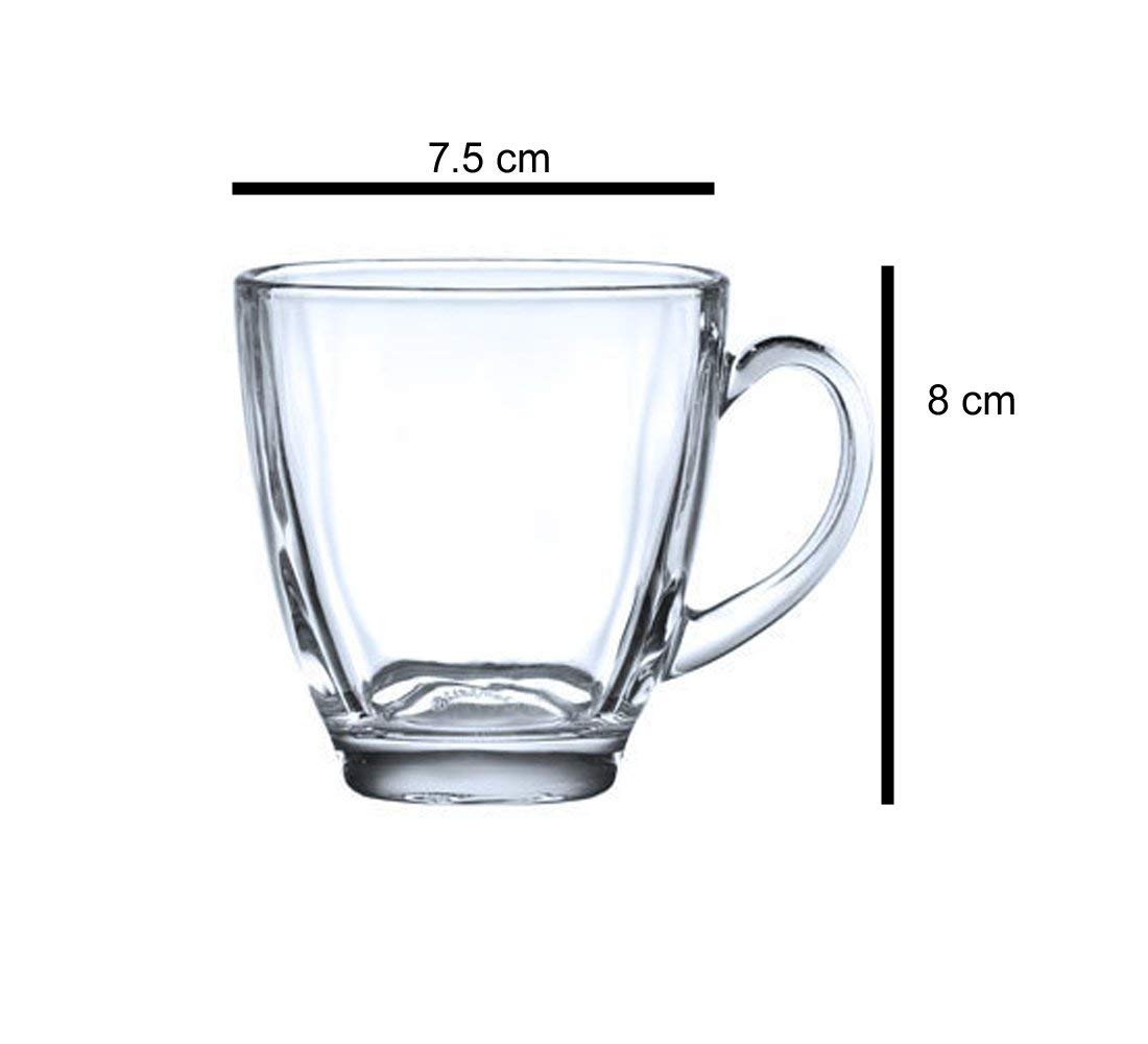 Glass Tea/Coffee Mug - 6 Pieces, Clear, 180 ml