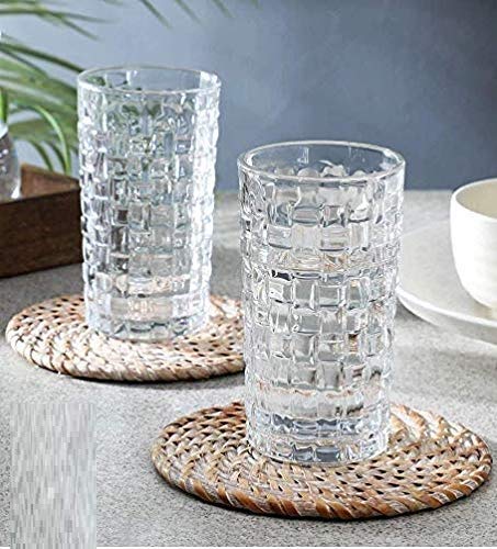 Crystal Tall Highball Glasses Set for Drinking Water, Beer, Soda, Fresh Juice 280 ML (Pack of - 2)