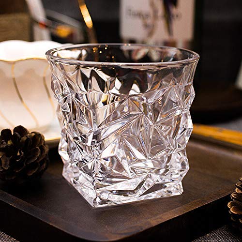 Diamond Crystal Cut Whiskey Glasses.Bar Glass for Drinking Bourbon,Whisky,Scotch,Cognac- Old Fashioned Cocktail Tumblers