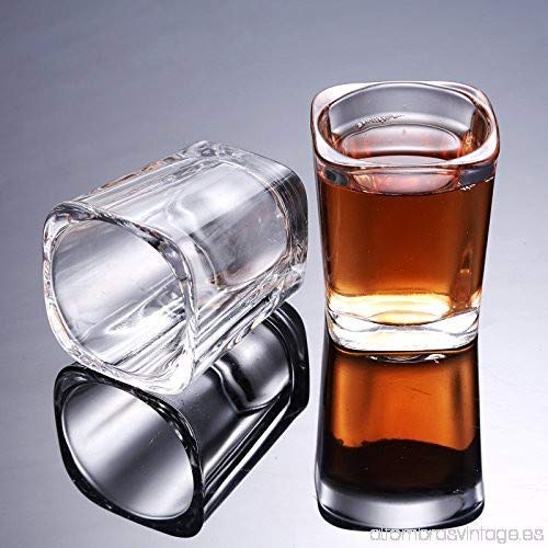 Crystal Clear Shot Glasses,Premium Square Shot Glass for Vodka, Tequila, Whiskey, Wine, Juice