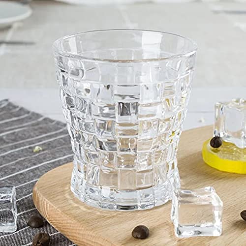 Highball Glasses Crystal Clear Diamond Shape Highball Glasses for Water, Juice, Cold Drink, Beer, Wine, Whiskey and Cocktail Clear Heavy Set of 6 240ml (Romantic Glass)