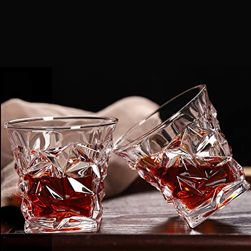 Diamond Crystal Cut Whiskey Glasses.Bar Glass for Drinking Bourbon,Whisky,Scotch,Cognac- Old Fashioned Cocktail Tumblers