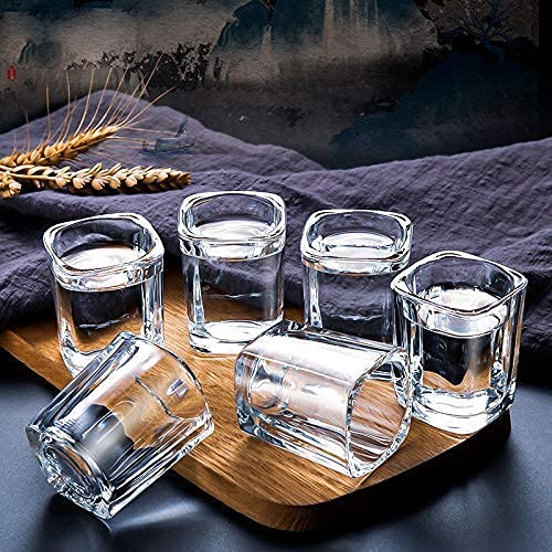 Crystal Clear Shot Glasses,Premium Square Shot Glass for Vodka, Tequila, Whiskey, Wine, Juice