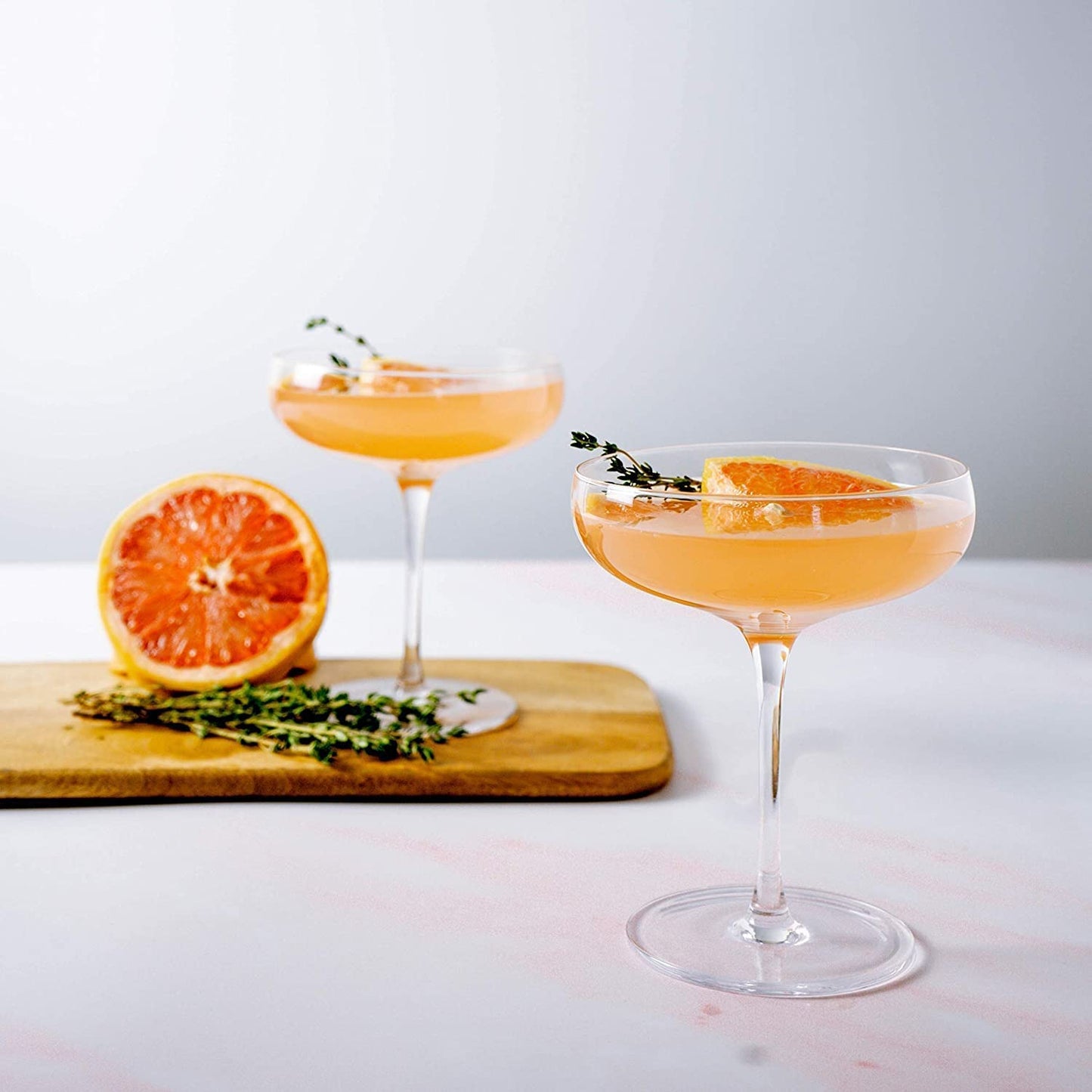 Elegant Couple Cocktail Glasses-Set of 6 Handmade Crystal Bar Quality Champagne Glasses/Champagne Saucer | Designed as Large katori Martini Glass