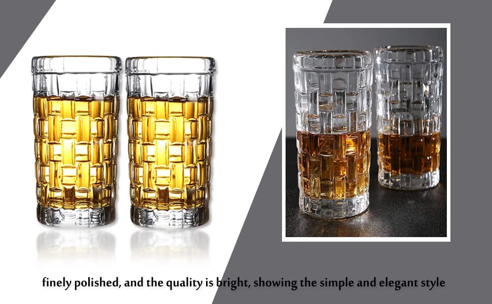 Crystal Tall Highball Glasses Set for Drinking Water, Beer, Soda, Fresh Juice 280 ML (Pack of - 2)