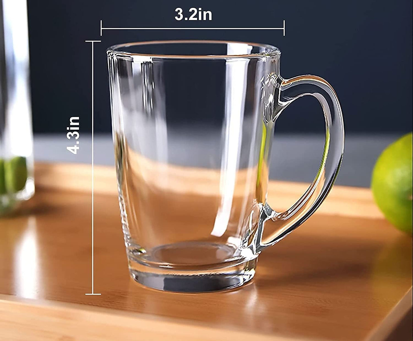 Espresso Mug Set for Tea, Coffee, Hot/Cold Drinks, Crystal Clear Toughened Glass Tea Cup with Convenient Solid Handle Cups