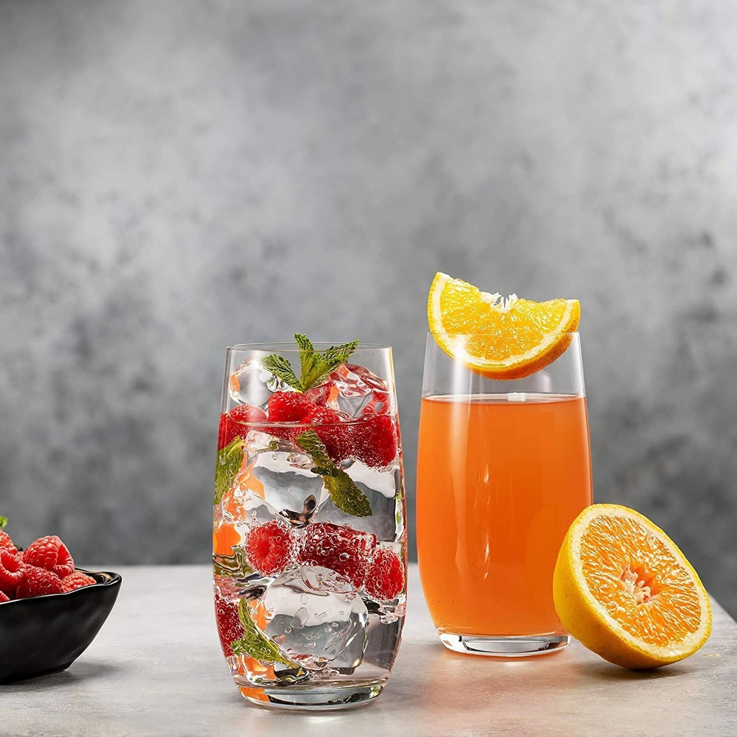 textured aqua cocktail glass set