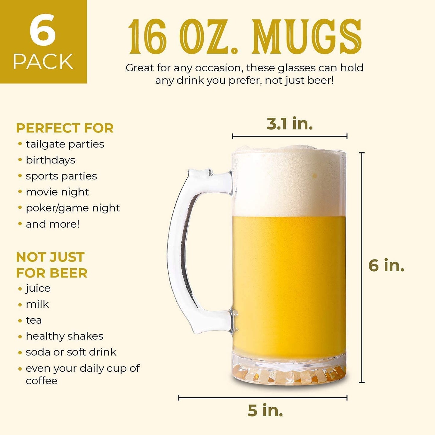 Chalbhai Lead Free Beer Glass Set