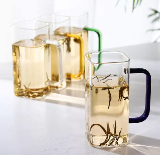 Chalbhai Square Borosilicate Glass Mug 330ML