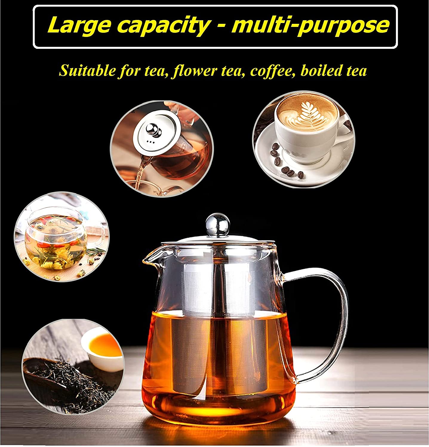 borosilicate glass tea kettle for loose leaf tea