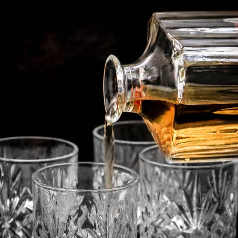 crystal whiskey decanter set