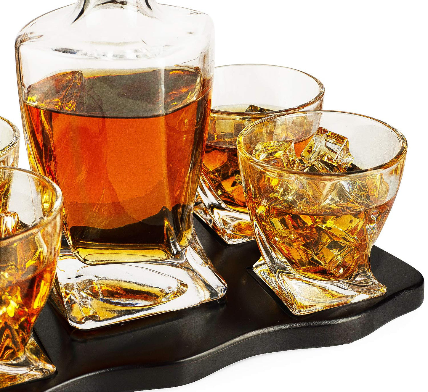 crystal whiskey decanter set
