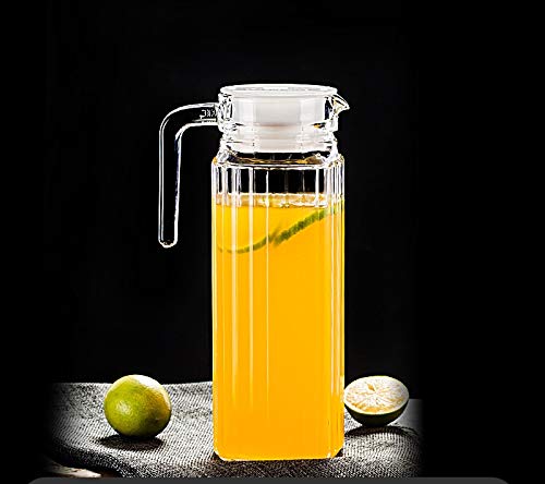 glass beverage jug with lid