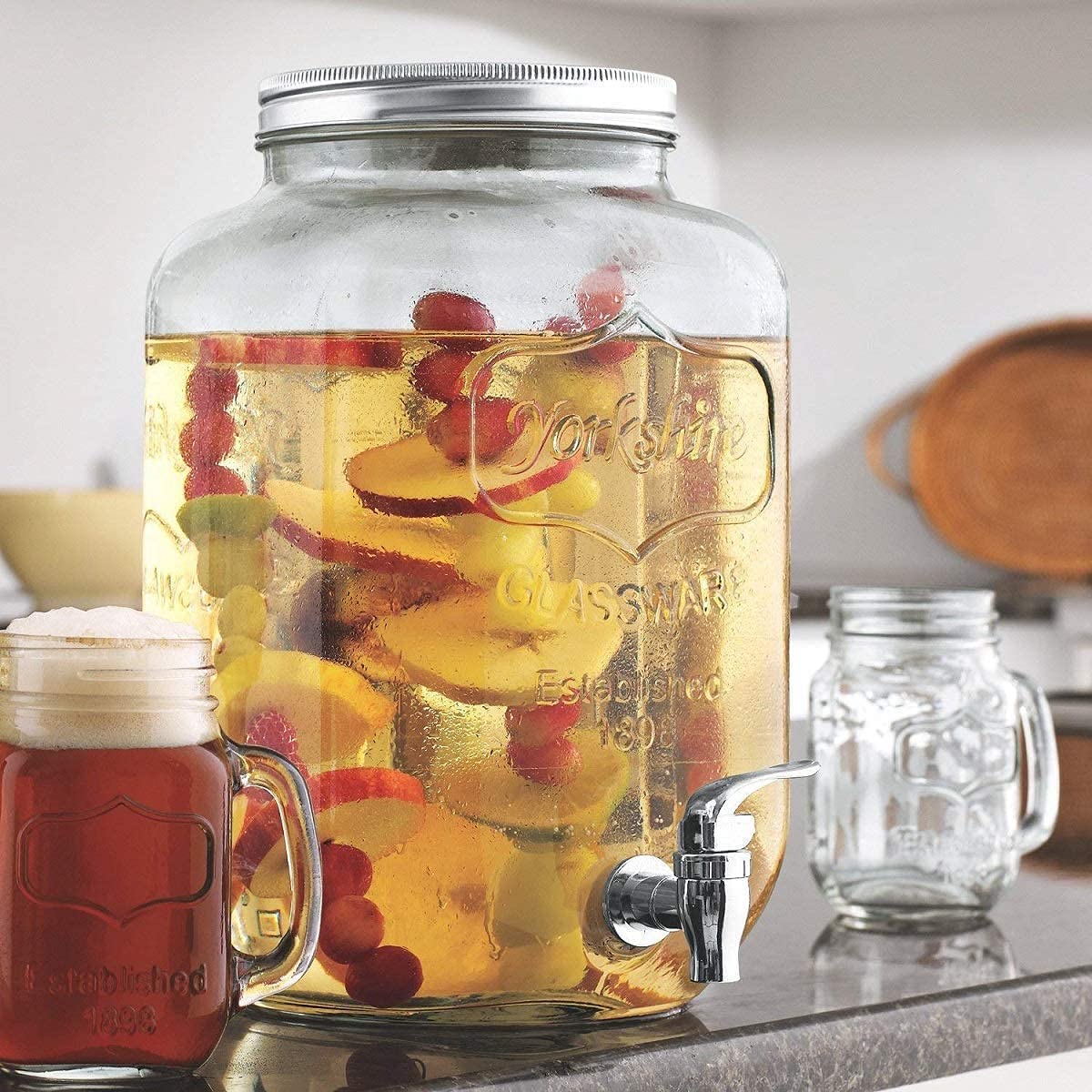glass drink dispenser with tap 4l chalbhai