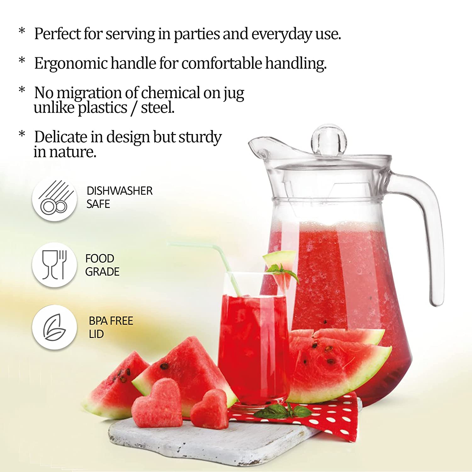 glass pitcher for drinks