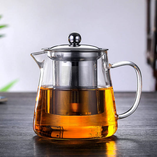 glass teapot with stainless steel infuser 950ml
