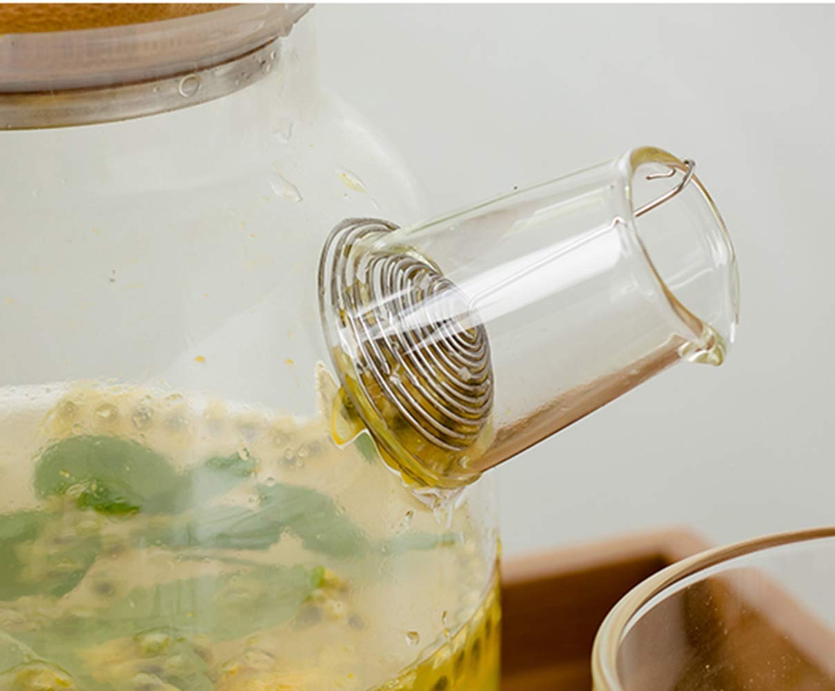 glass water jug with bamboo lid