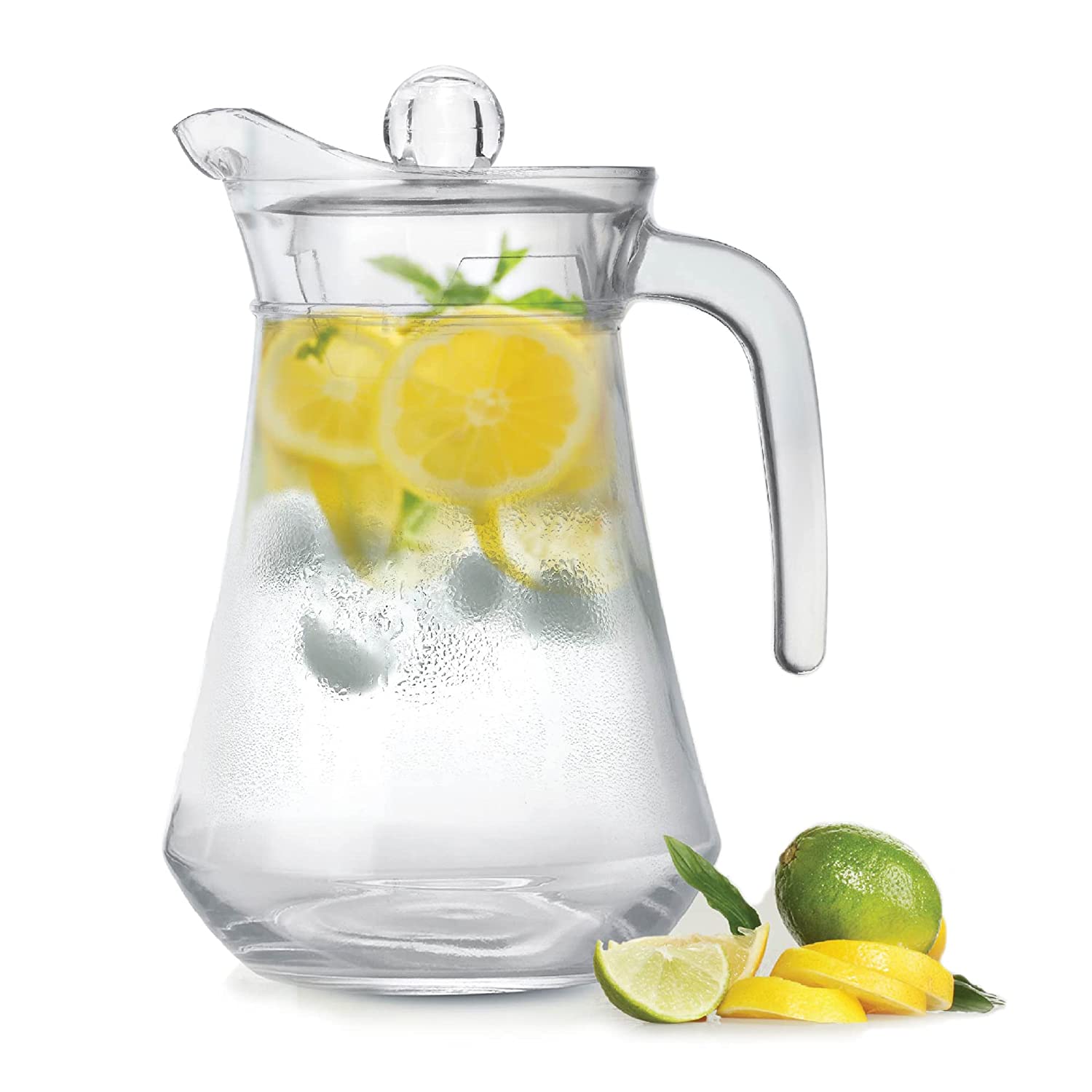 glass water jug with lid 1.3l chalbhai