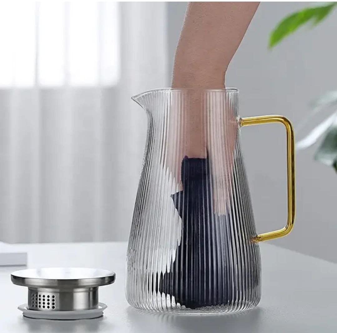 heat resistant glass beverage pitcher