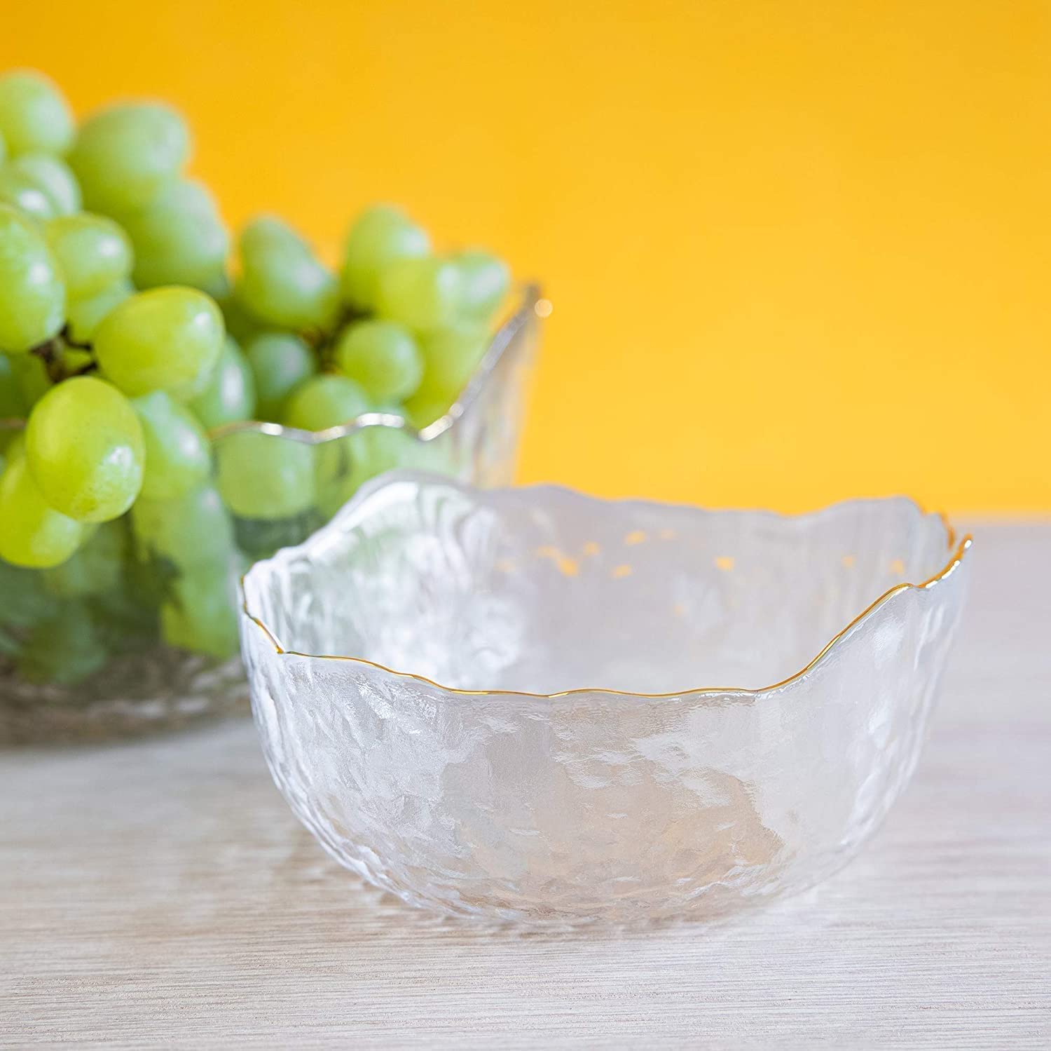 irregular shape glass serving bowl