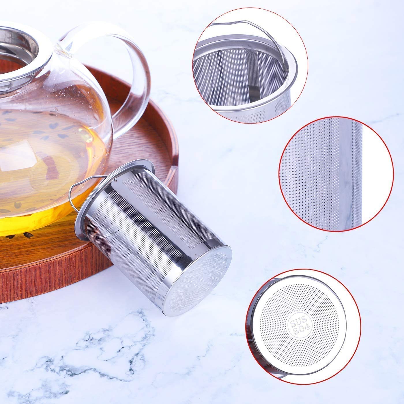 loose leaf tea glass pot with strainer