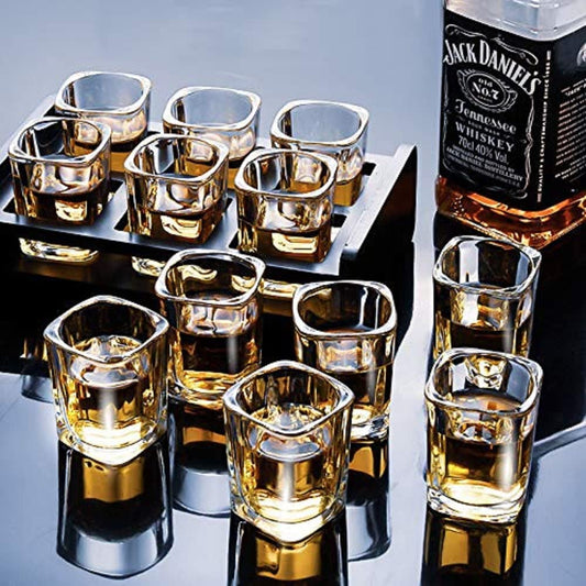 square shot glass set 60ml heavy base