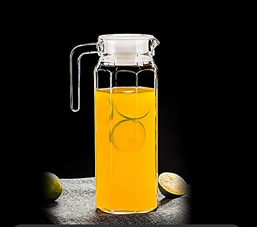 transparent glass juice pitcher