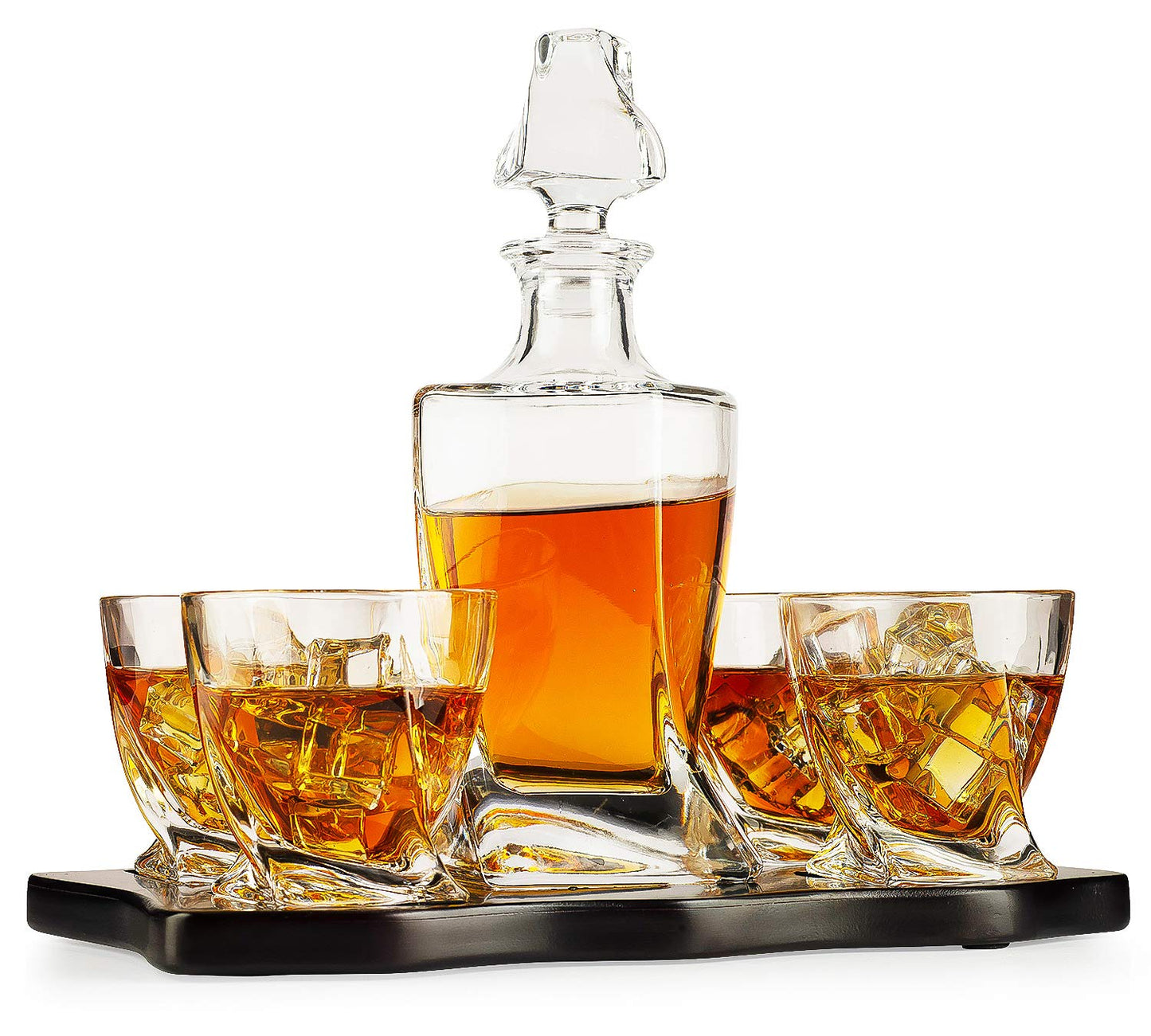 wine decanter with glasses