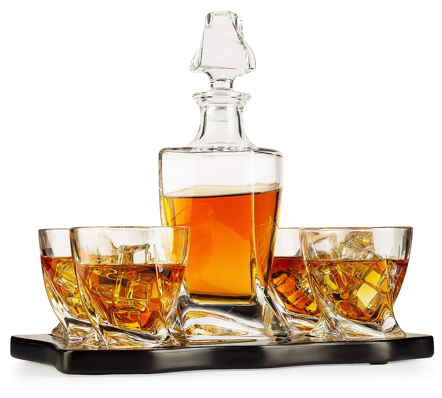 wine decanter with glasses